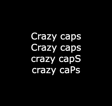 demo of moving caps text effect
